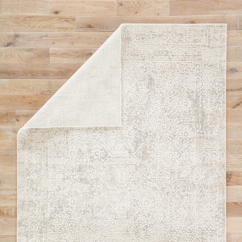 Tapis oriental argenté Favela, Rectangle 6 pi 7 po x 9 pi 6 po