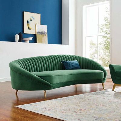 Camber 41.5" Velvet Flared Arm Curved Sofa