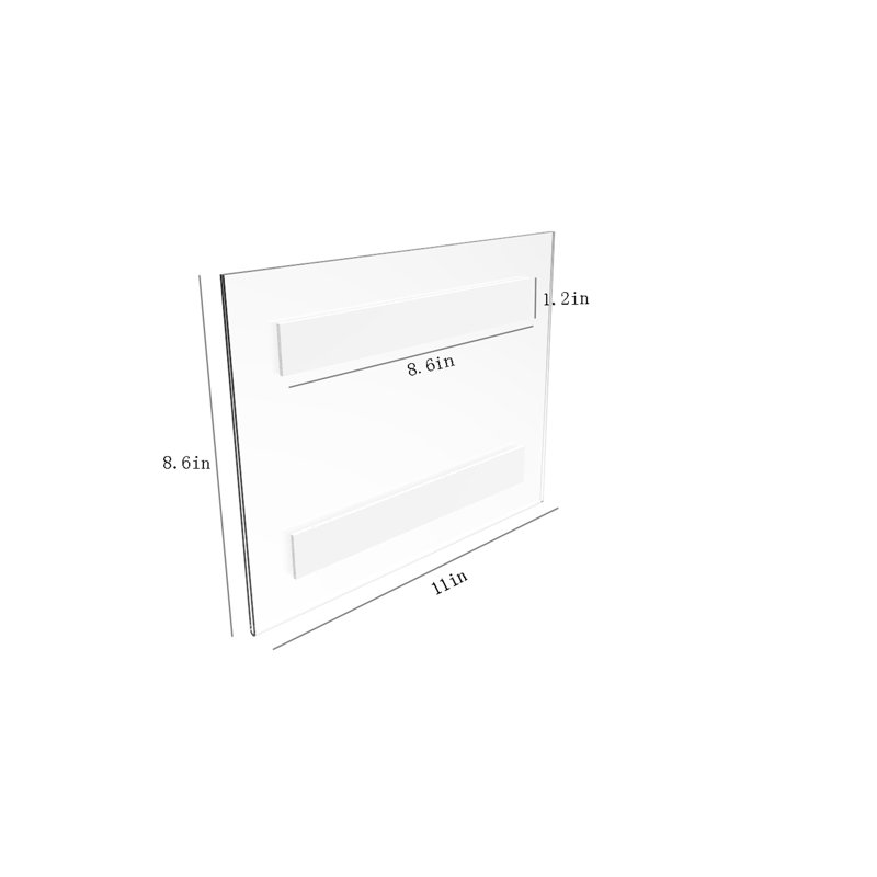 Fixturedisplays® Clear Wall-Mount/ Window Signs Plexiglass Acrylic Feature 11"W X 8.5"H Landscape Frame Wall Mount 12067