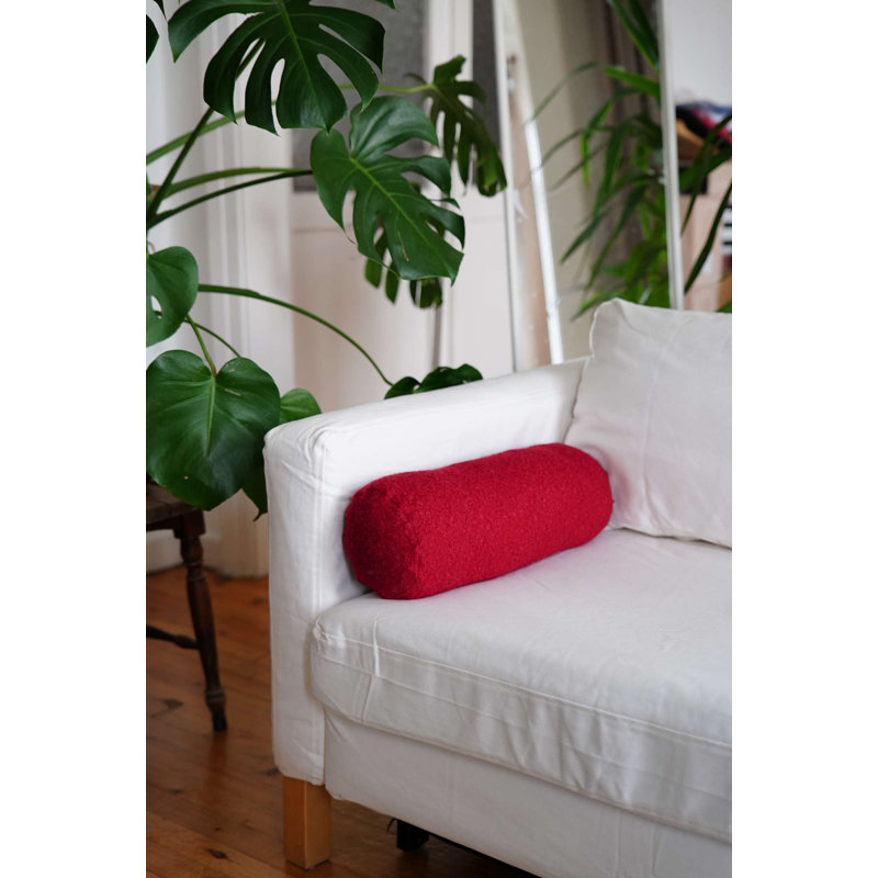 Premium Red Cushion, 19.7 x 5.5 x 5.5 inches | 75% Recycled Polyester & 25% Polyester with Soft Silicone Filling | Machine Washable at 68°F | Ideal for Home Decor, Comfort, and Style Enhancement