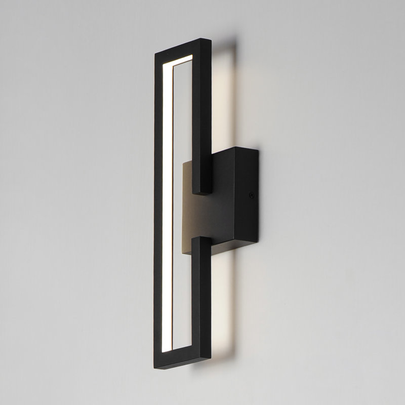 Everet Aluminum LED Flush Mounted Sconce, Black
