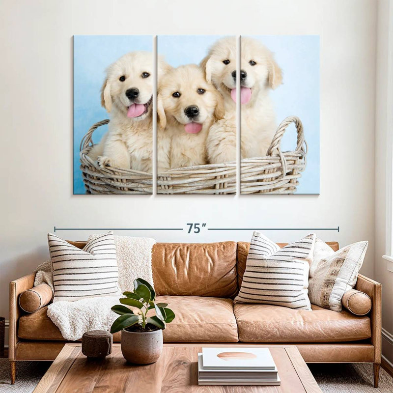 Brampt Buffy Biskit And Beau, 42" H x 65" W