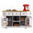 53Inch Large Kitchen Island With Drop Leaf, Power Outlet, Door Internal Storage Rack, Rolling Kitchen Cart On 5 Wheels With 5 Open Side Racks For Kitchen, Dining Room,White(Not Include Bar Stools)-1741221847