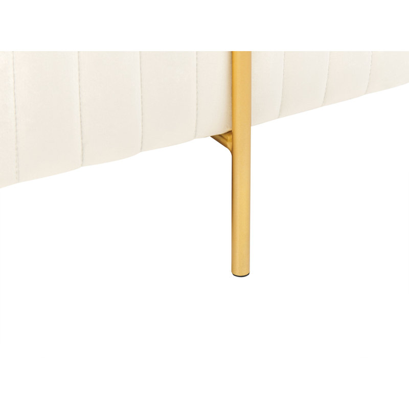 Mazon Velvet Upholstered Bench, Cream