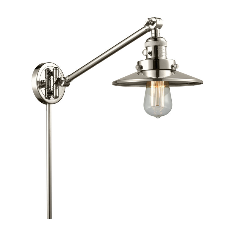 Lampe à bras pivotant à 1 lumière à intensité variable Gault, Incandescent, Bronze huilé, Nickel poli