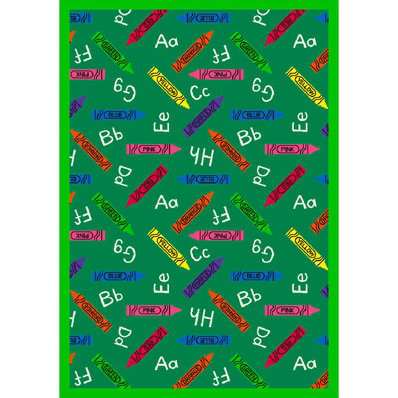 Educational Playful Patterns Crayons Area Rug