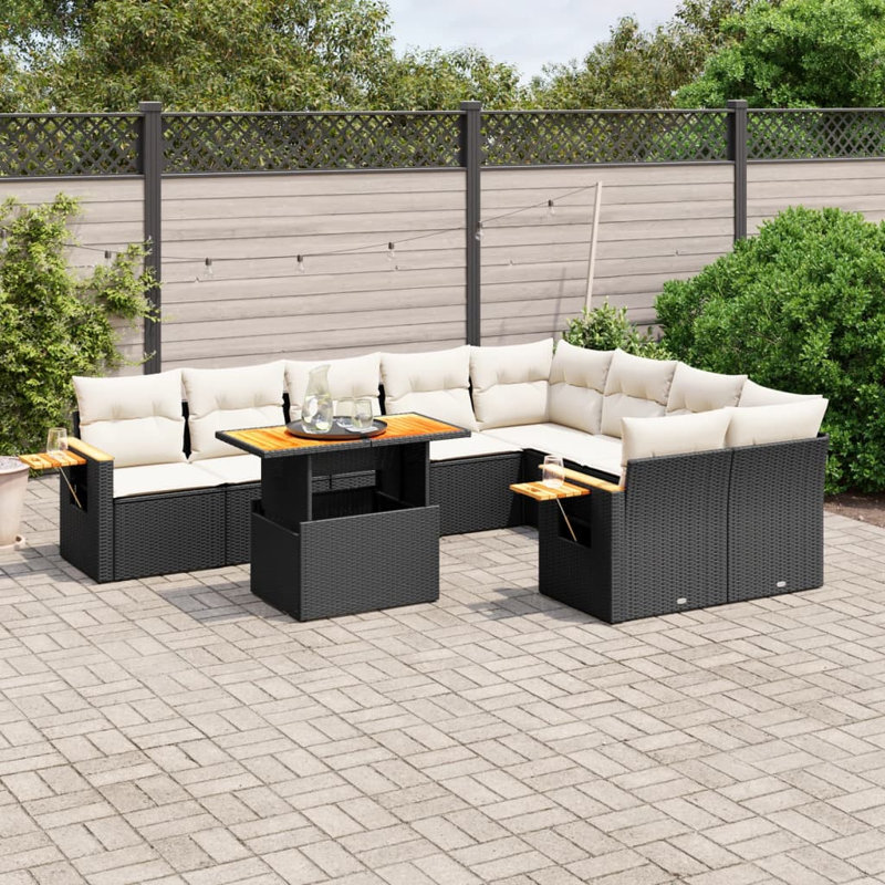 Ensemble de canapé de jardin Vidaxl - noir