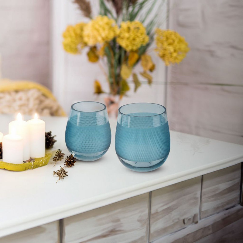 Amiryah Glass Table Vase, Blue