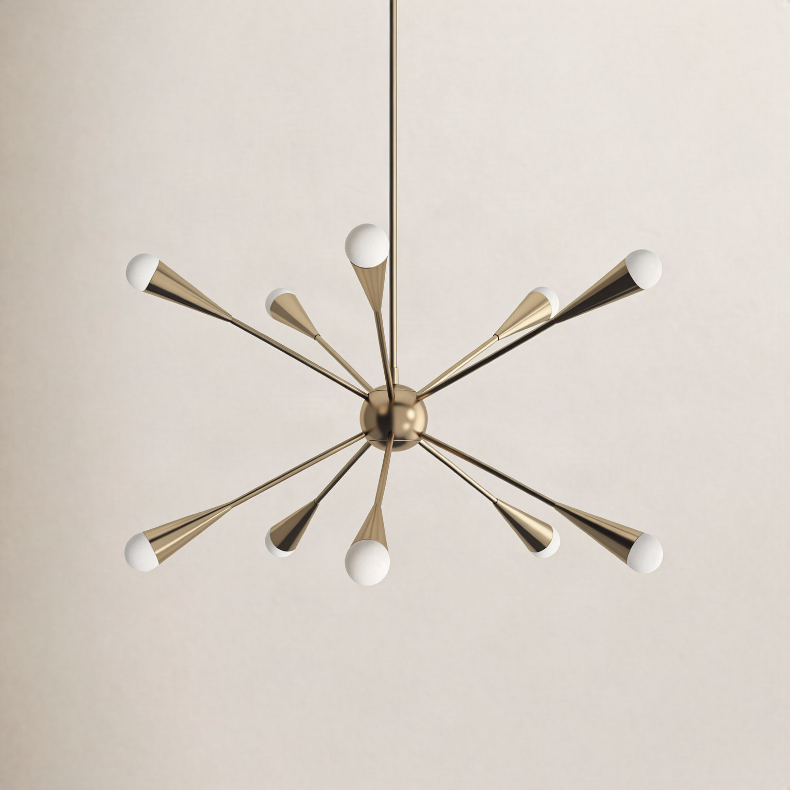 Addley Chandelier, Burnished Brass, 10 Lights