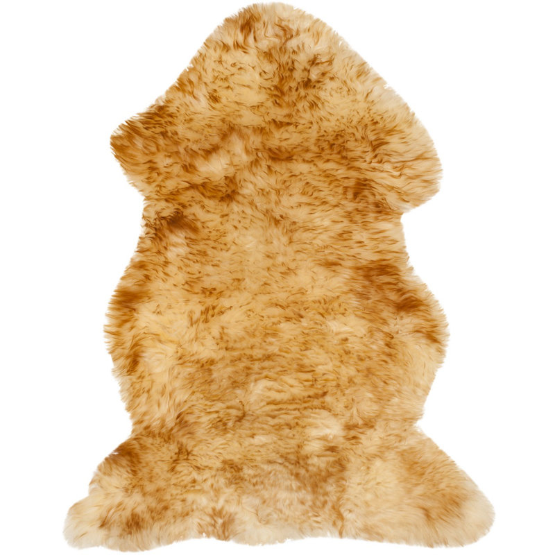 Solid Colour Sheepskin Area Rug, Rectangle 61 x 91 cm