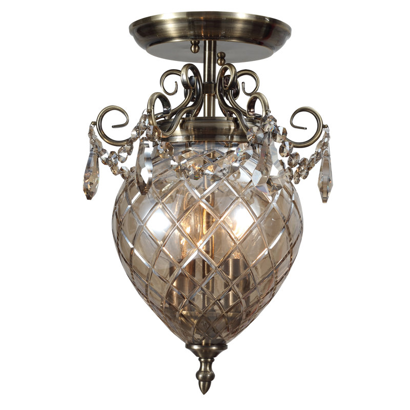 Mini Pendentif 2 Lumières Avery, Laiton antique