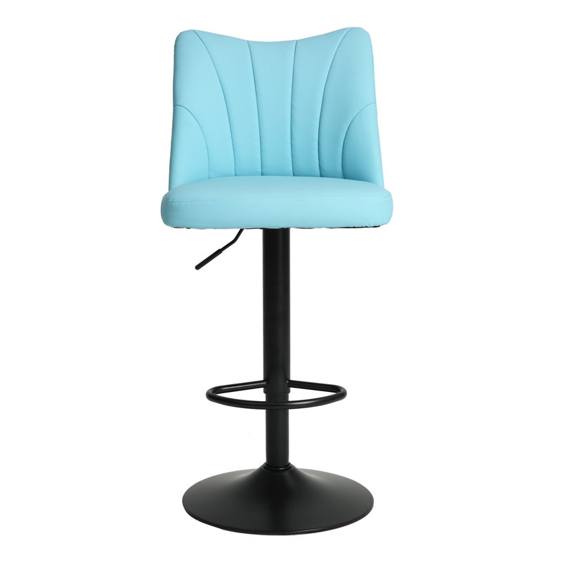 Stylish Set Of 2 Swivel Bar Stools For Seating Experience, Blue