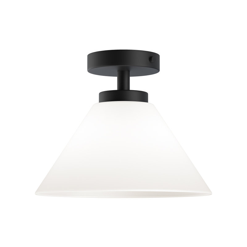 Wynridge Plug & Play 1-Light Semi Flush Mount in Transitional and Modern Style-9.57 Inches Tall and 12 Inches Wide