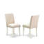 L'ensemble de table de salle à manger 5 pièces pour 4 personnes comprend une table de cuisine carrée et 4 chaises Parson rembourrées en lin beige clair, lin blanc-1689694928-1619815901-1689694929
