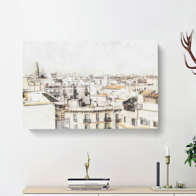Rooftops In Barcelona Spain - Wrapped Canvas, 35cm H x 50cm W x 3cm D
