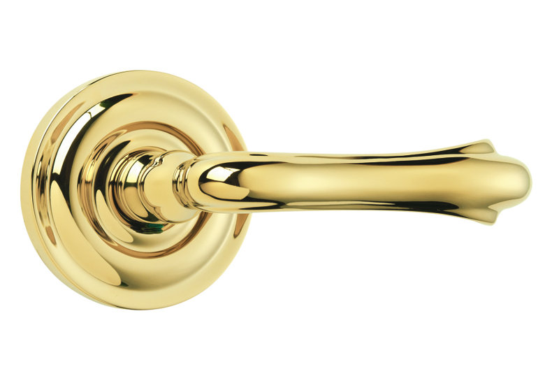 Fausse poignée de porte simple avec rosette ronde Bourne, Nickel brossé, Côté droit