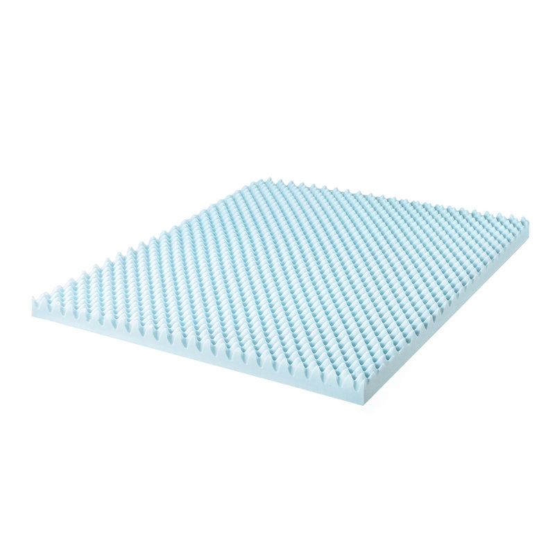 Surmatelas en mousse à mémoire de forme Nieves, Gel bleu, Très grand, 4"