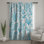 Blue Botanical Line Art Window Curtains, Botanical Sheer & Blockout Curtains - 1 Panel