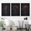 «Grunge Moody Flower Minimalist Floral and Botanical», ensemble de 3 toiles encadrées-91875208-91875206