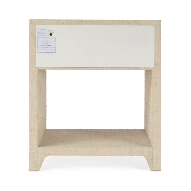 Bar Harbor Raffia 1 Drawer Nightstand, Natural