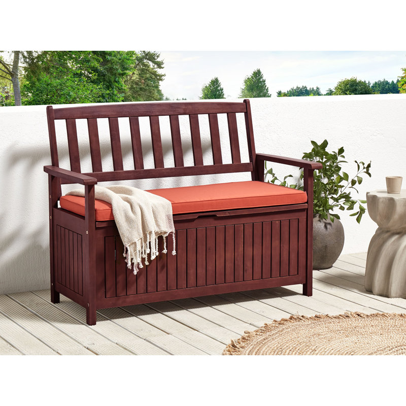Esperance Solid Wood Acacia Outdoor Bench, Red, Mahogany Brown