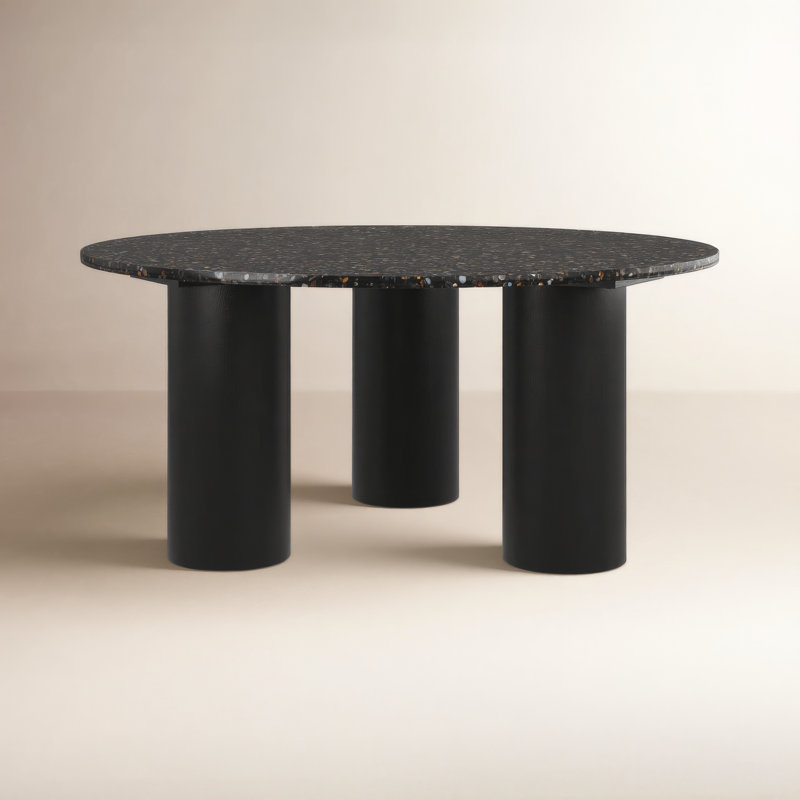 Pike Stone Top Single Coffee Table, Black