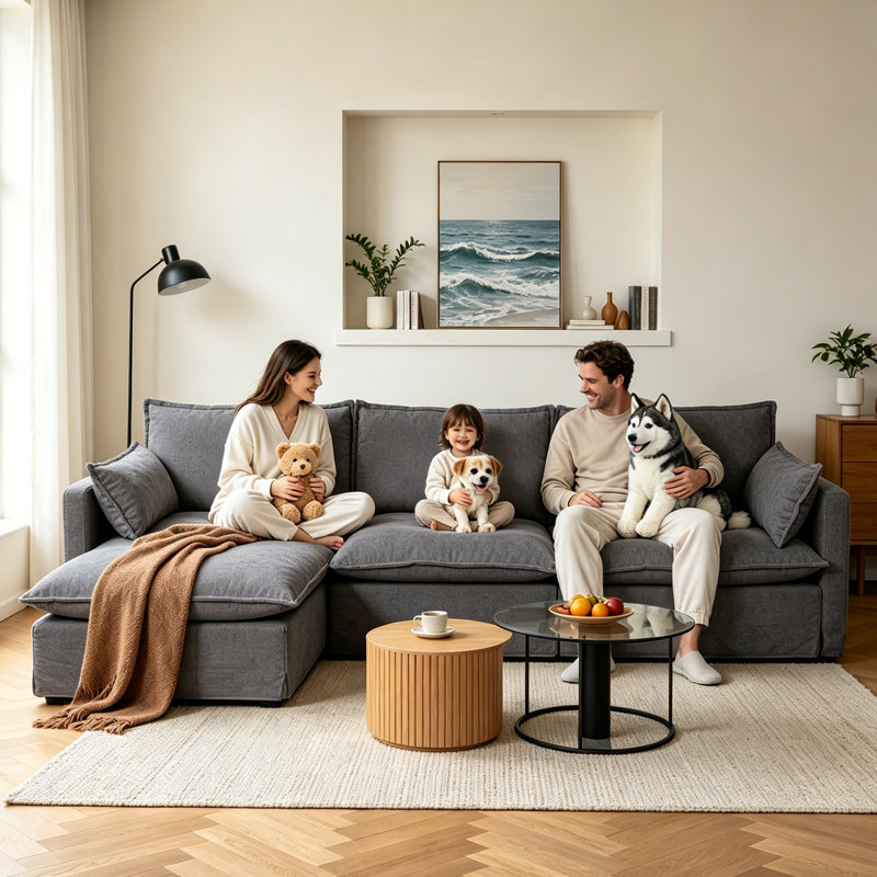 Canapé modulaire convertible, Gris