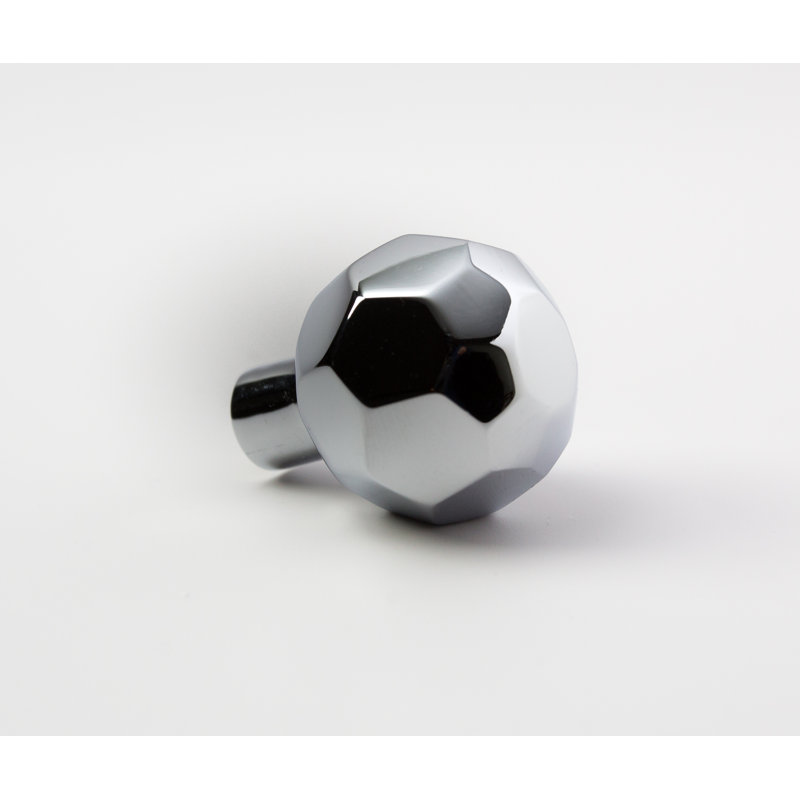 Facet Round Knob, Polished Chrome, 1 3/4" 