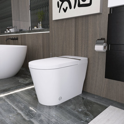 28 In. X 15 In. Ceramic Freestanding Flatbottom Soaking Bathtub In White