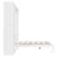Grand lit escamotable mural avec tablettes, blanc