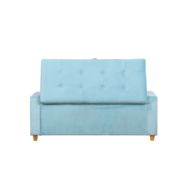 Aguilar Upholstered Storage Bench, Blue