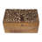 Doody Mango Wood Handmade Floral Decorative Brown Box with Hinged Lid Set