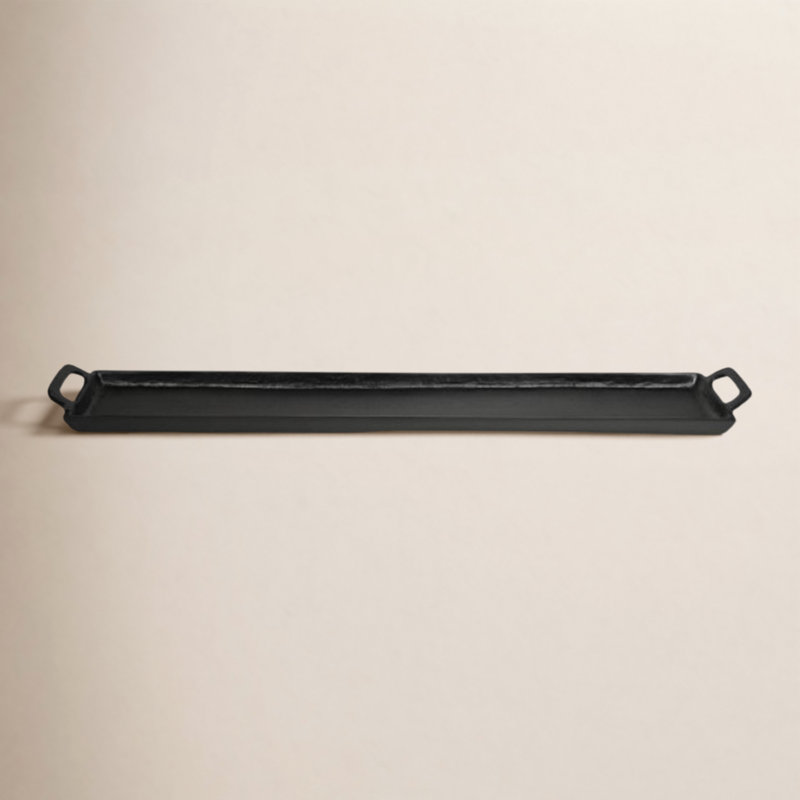 Black Alum. Tray With Handles, 2" H x 5" W x 30" D