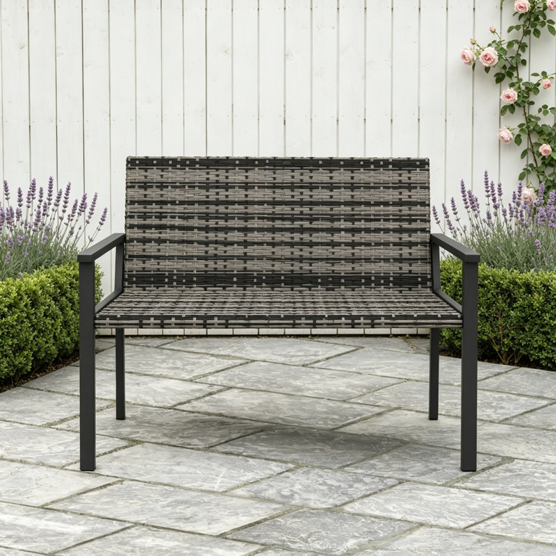 120 cm W Garden Bench, Grey
