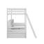 Lit mezzanine simple avec tablettes de rangement, tiroirs, siège et bureau-1391535055