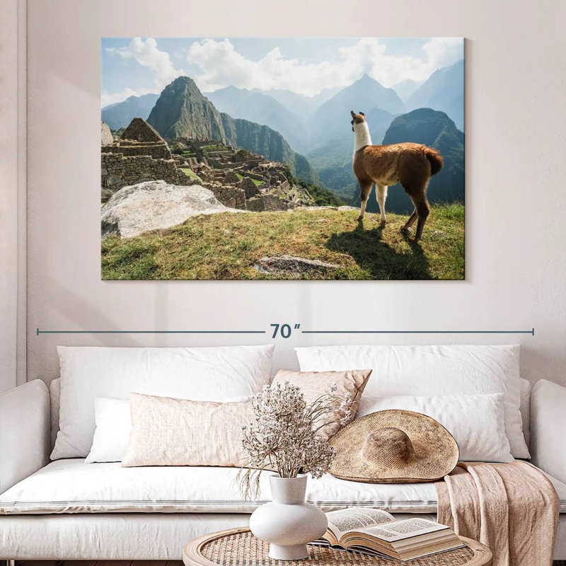 Rama lama et Machu Picchu, H 34 po x l 51 po