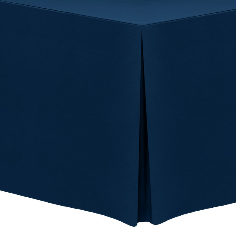 Ultimate Textile Fitted Polyester Tablecloth Rectangular Tables, 5, 48" x 42", Navy