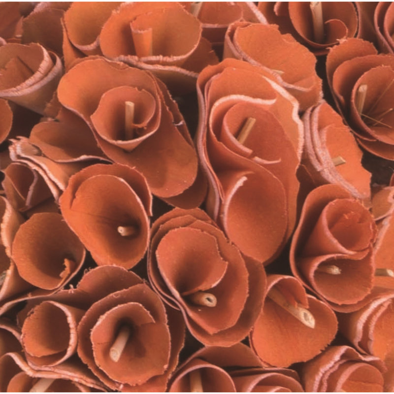  Wood 12 in. Orange Autumn Rosette Pumpkin, H 7 po x l 8,5 po x P 8,5 po, Orange