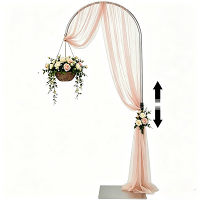 Heavy Duty Half Wedding Arch Stand Versatile Adjustable 5.6-7.6FT With Hook