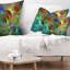 Cercles lumineux multicolores - coussin imprimé abstrait