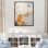«Gold and Beige Soft Fusion - Abstract Collages», impressions d'art mural