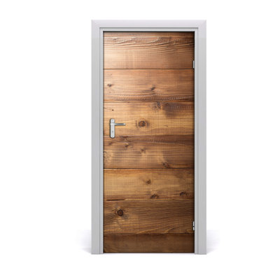 Wooden Background Door Decal