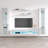 100" Modern Floating Wall Mounted Entertainment Center with 16-Color LED Lighting, High Gloss Finish-213017755
