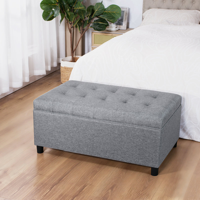 Banc de rangement rabattable, Gris clair