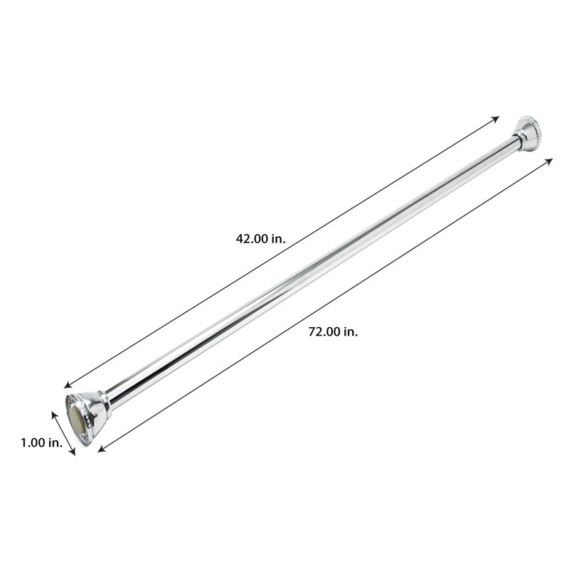 Adjustable Chrome Tension Shower Rod 42"-72"