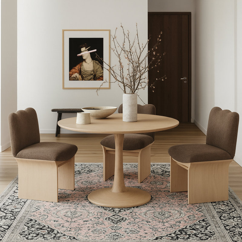 Holly Pedestal Dining Table, 36" L x 36" W, Oak