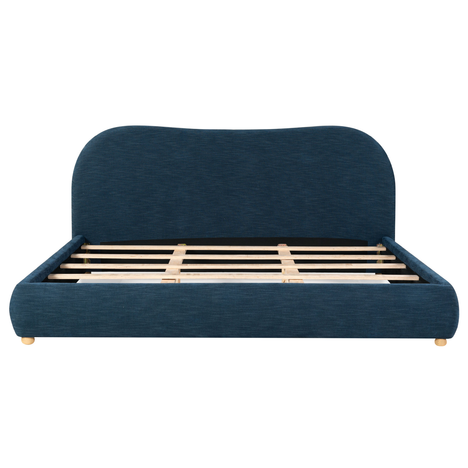 Lizzy Upholstered Bed, Queen, Natural/Navy
