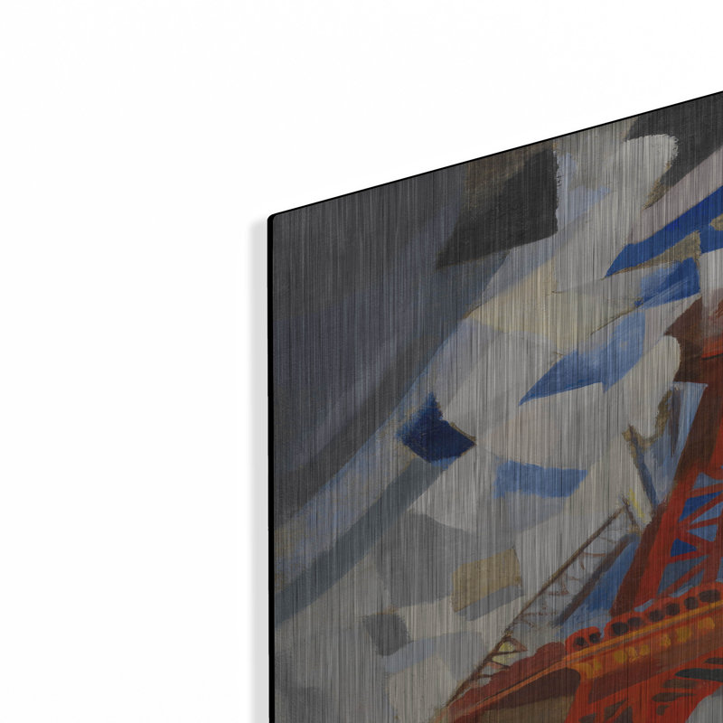 «Lark Manor» «Red Eiffel Tower» par Robert Delaunay, art mural en métal, H 36 po x l 24 po