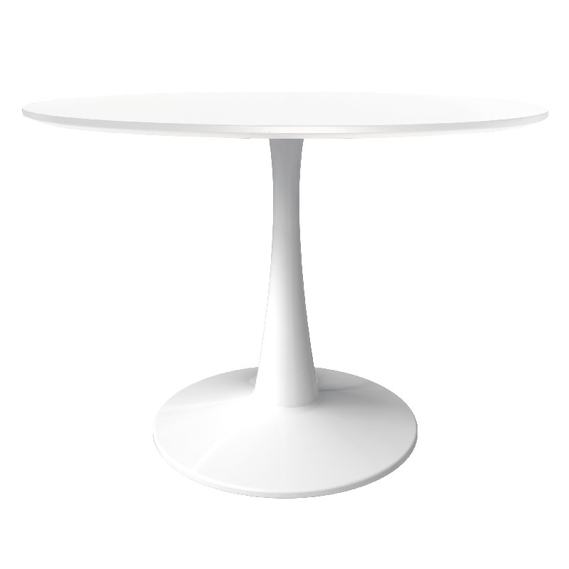 Table de salle à manger moderne à piédestal avec plateau en bois aggloméré durable et base en acier robuste - Parfait pour les cuisines et les salles à manger