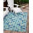 Kirrily Watercolor Circle Blue and Ivory Indoor Outdoor Machine Washable Area Rug-1493587810
